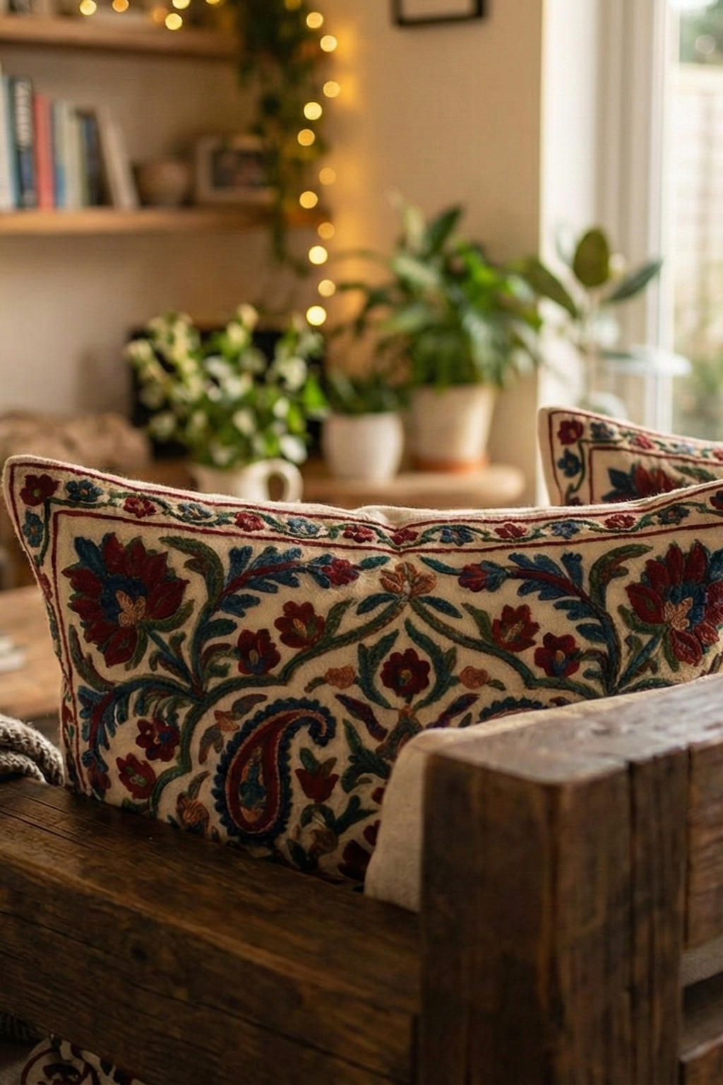 Kashmiri Handcrafted Embroidered Cushion Cover Main image