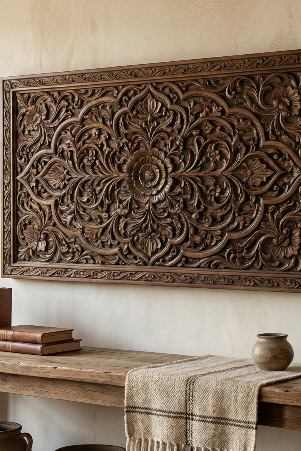 Authentic Kashmiri Walnut Wood Wall Décor Main image